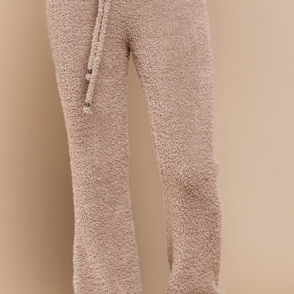 POL Berber fleece `cozy` pants-adjustable waist drawstring